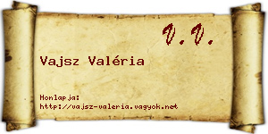 Vajsz Valéria névjegykártya